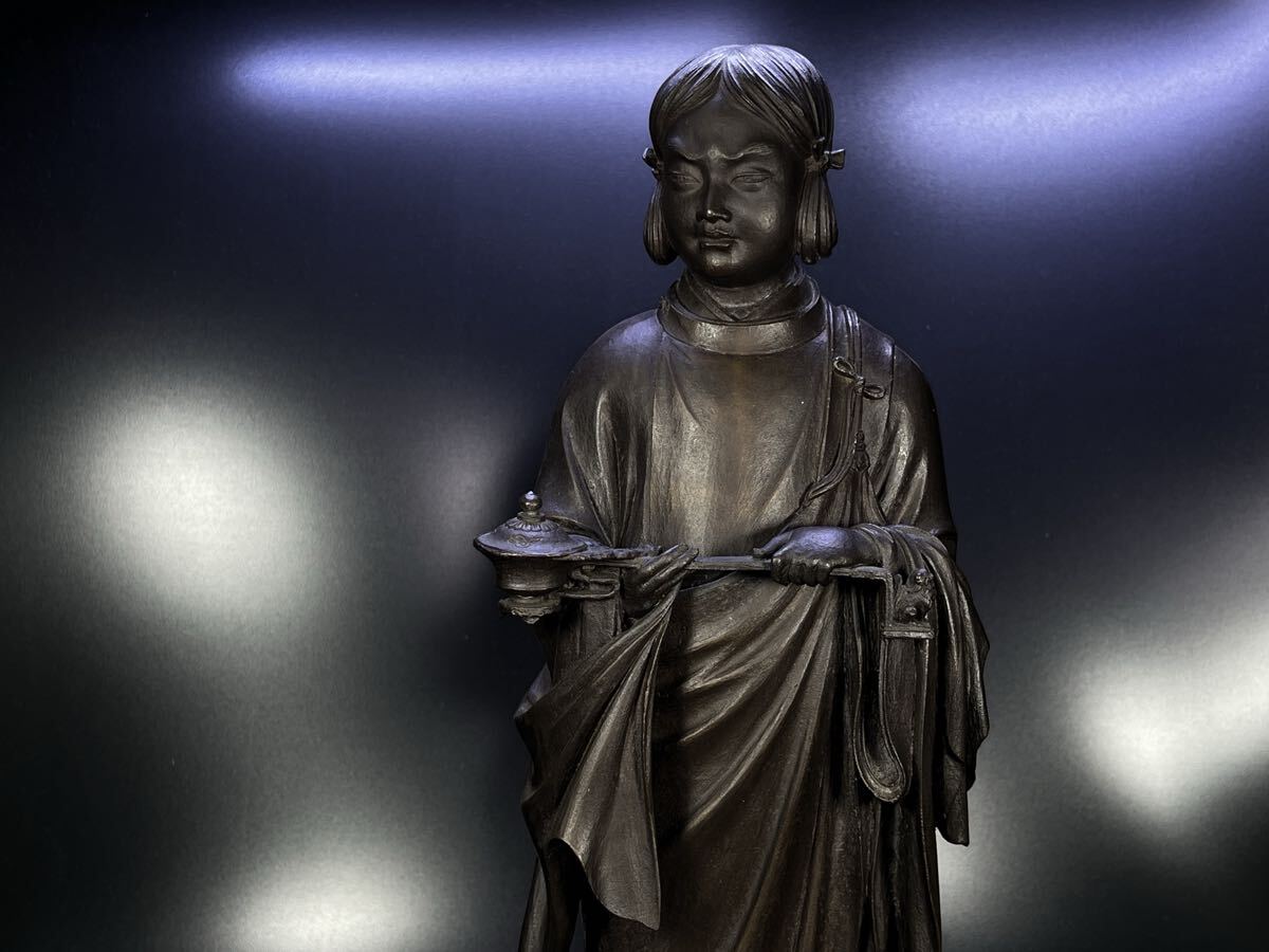 美術品】∇花∇彫刻家【高村晴雲】作 木彫聖徳太子御像 共箱付き (高村