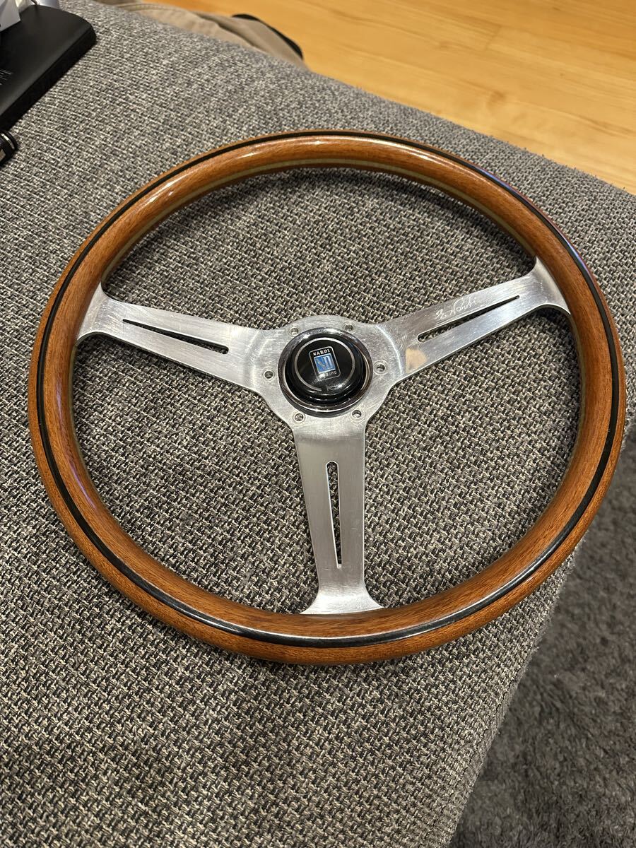 劇レア！当時物！/イタリア「ABARTH」2本スポークウッドステアリング