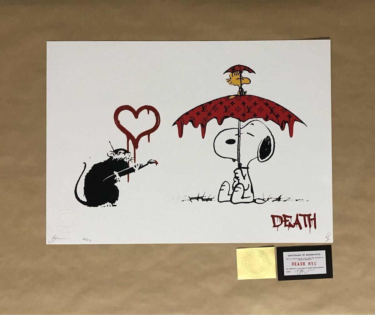 未使用】世界限定100枚 アートポスター DEATH NYC ミッキーマウス