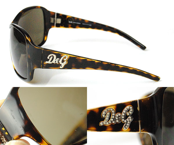 D&G□ラインストーンD＆Gロゴ入りべっ甲柄ゴーグルサングラス 8035B