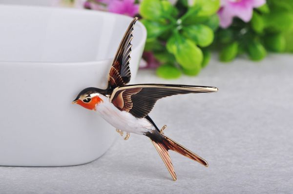 新品 きりっとしたつばめのブローチ ツバメのピンブローチ 鳥雑貨 とりグッズ スカーフ留め 帽子 バッグの飾り メンズ レディース かわいい の落札情報詳細 ヤフオク落札価格情報 オークフリー スマートフォン版