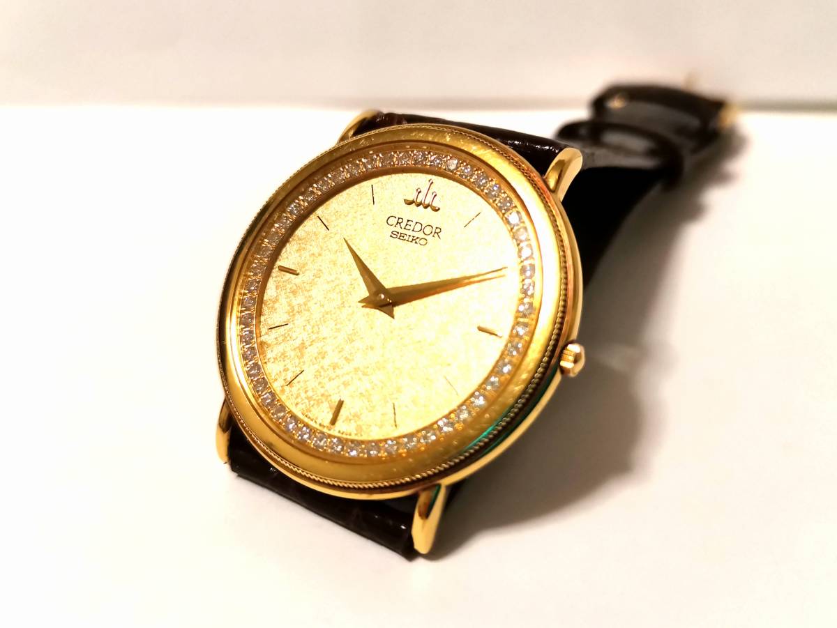 クレドール K18 750/SS メンズ クオーツ SEIKO 金無垢 セイコー 18KT
