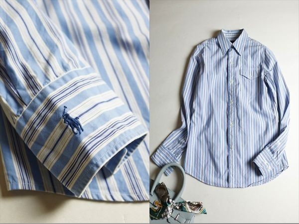 ラルフローレンRALPH LAUREN 上質コットン100％ お袖ポニー刺繍入り