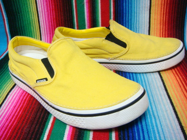 Crocs クロックス スリッポン Us11 29cm 黄イエロー キャンバス素材 靴 S870 スニーカー の落札情報詳細 ヤフオク落札価格情報 オークフリー スマートフォン版