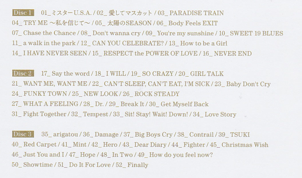 安室奈美恵 Finally ファイナリー 3枚組ベスト盤cd Try Me Hero Body Feels Exit Can You Celebrate 他収録 の落札情報詳細 ヤフオク落札価格情報 オークフリー スマートフォン版 安室奈美恵 Finally ファイナリー 3枚組ベスト盤cd Try Me Hero Body Feels Exit Can You Celebrate 他収録 の落札情報詳細 ヤフオク落札価格情報 オークフリー スマートフォン版
