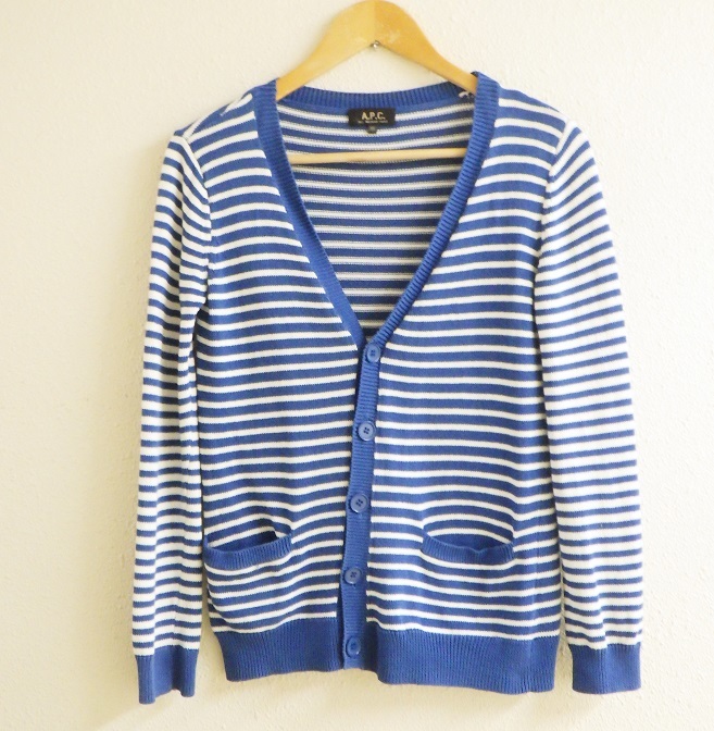 A P C アーペーセー Apc コットン ニット ボーダー カーディガン メンズ Xs の落札情報詳細 ヤフオク落札価格情報 オークフリー スマートフォン版