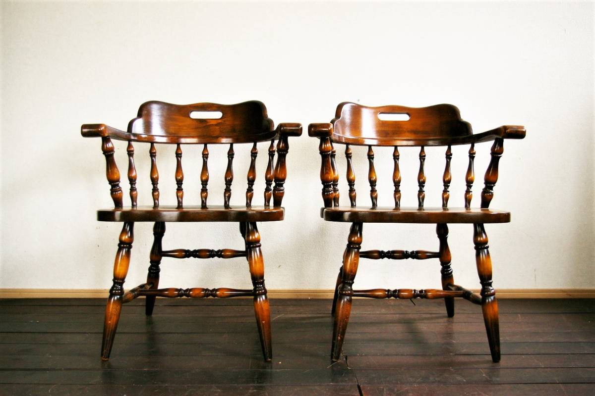 飛騨産業 キツツキ 穂高ウィンザー キャプテンチェア アームチェア 2脚