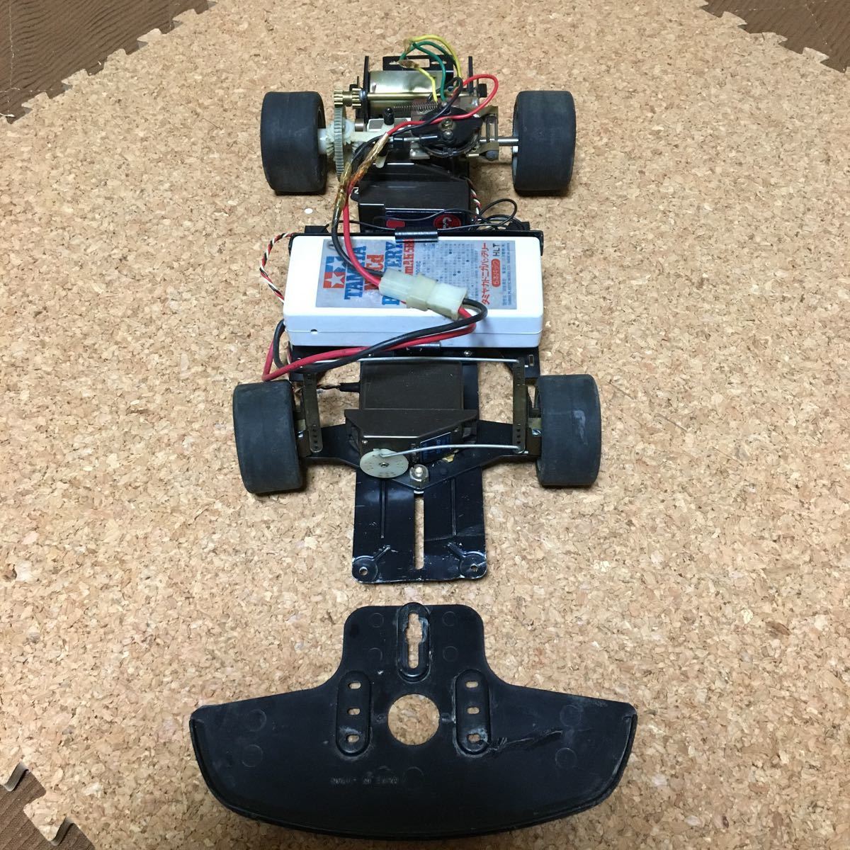 タミヤ 1/12 ポルシェ シャーシ (当時物) ☆TAMIYA タミヤ☆1/12 ラジコン☆ブラックポルシェ☆金属シャーシ