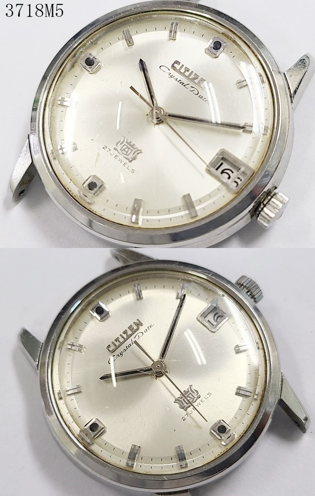 動作品 Citizen Crystal Date AUDS 2802-Y 自動巻き腕時計 3針 デイト