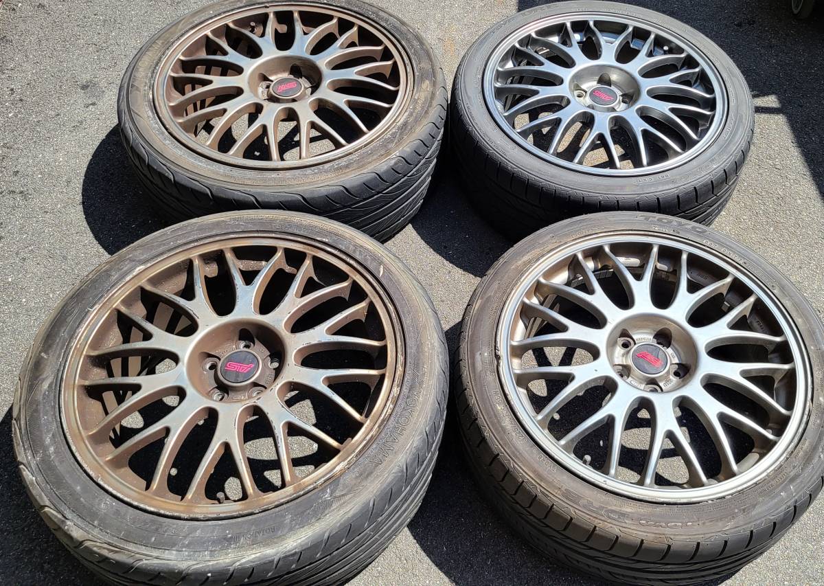 1円～☆18in!!BBS RG386/STI AW☆225/40R18☆YOKOHAMA Sdrive☆バリ山
