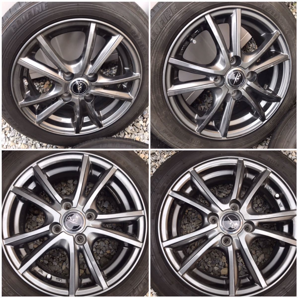 イエローハット 155/65R14 エコファイン ＋ アルミホイール 4本セット