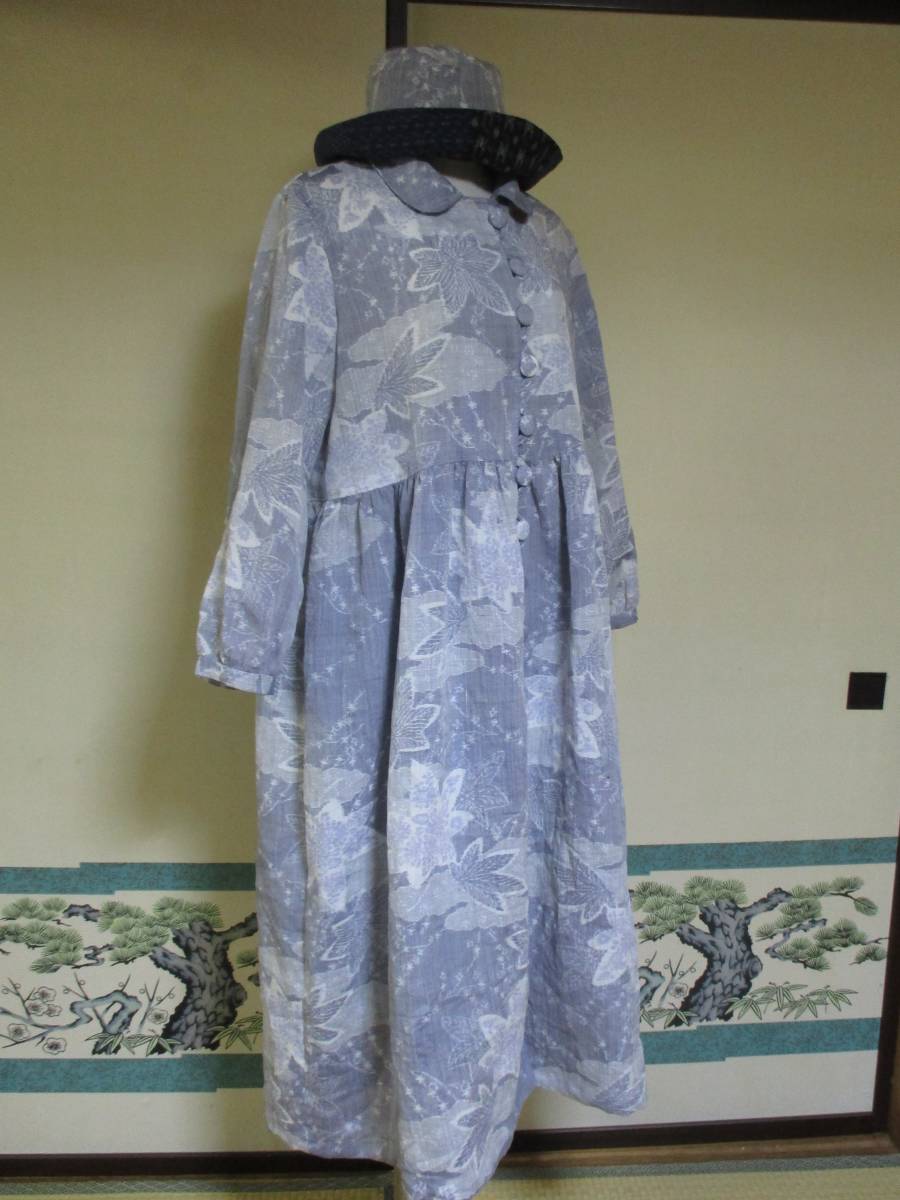 着物 リメイク 麻 小千谷ちぢみ 縮みリメイク前開きコートワンピース 麻 絣 古布リバーシブル帽子パッチワークはぎれ の落札情報詳細 ヤフオク落札価格情報 オークフリー スマートフォン版