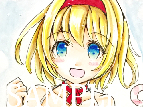 新品】手描き☆イラスト 東方Project「アリス・マーガトロイド・水着