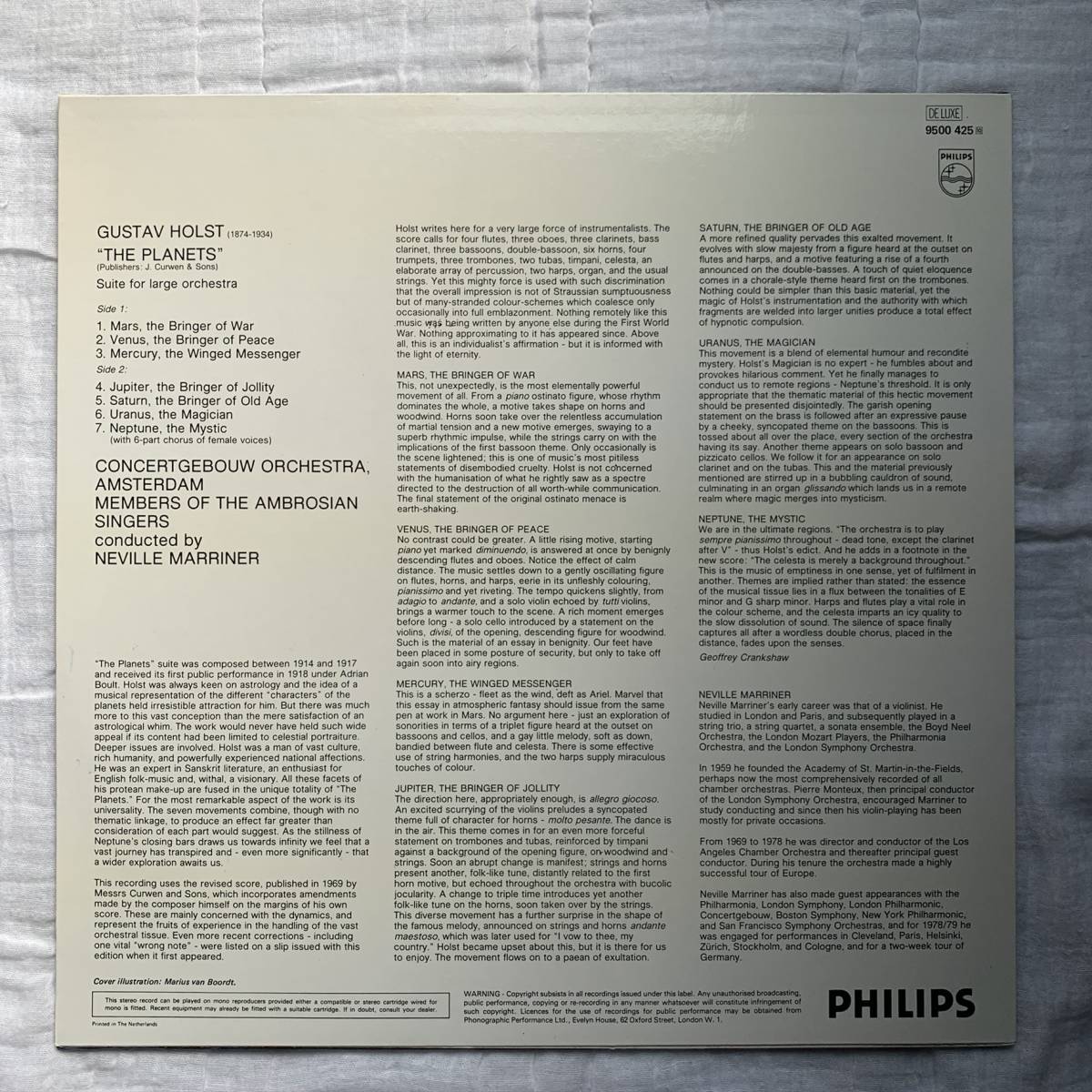 LP☆蘭PHILIPS 9500 425☆ホルスト 組曲「惑星」【ネヴィル・マリナー】長岡鉄男 外盤ジャーナル の落札情報詳細| ヤフオク落札価格情報 オークフリー・スマートフォン版 LP☆蘭PHILIPS 9500 425☆ホルスト 組曲「惑星」【ネヴィル・マリナー】長岡鉄男 外盤ジャーナル の落札情報詳細| ヤフオク落札価格情報 オークフリー・スマートフォン版