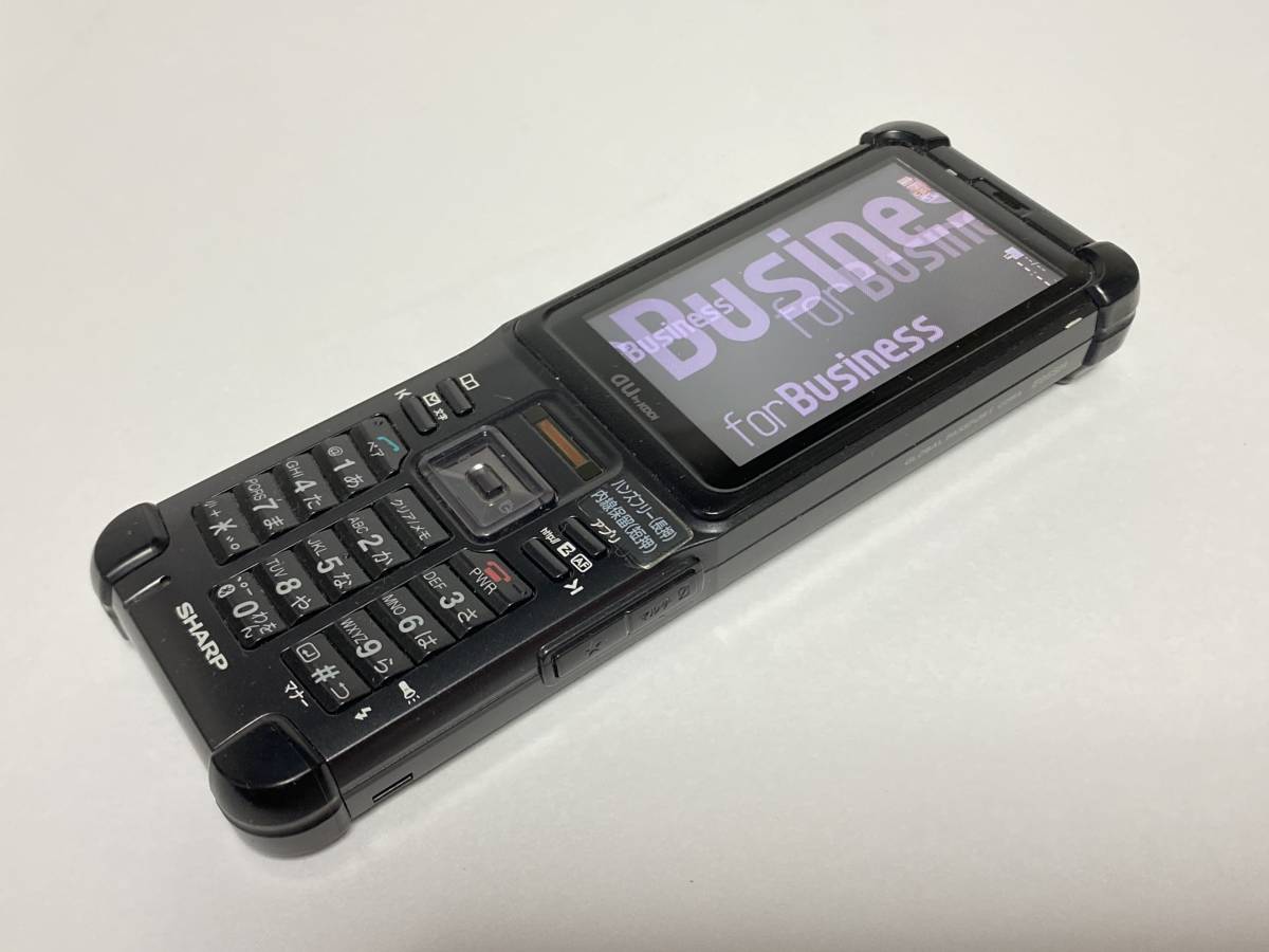 送料無料】 au携帯電話 シャープ E05SH 県警用PSD ブラック 中古品