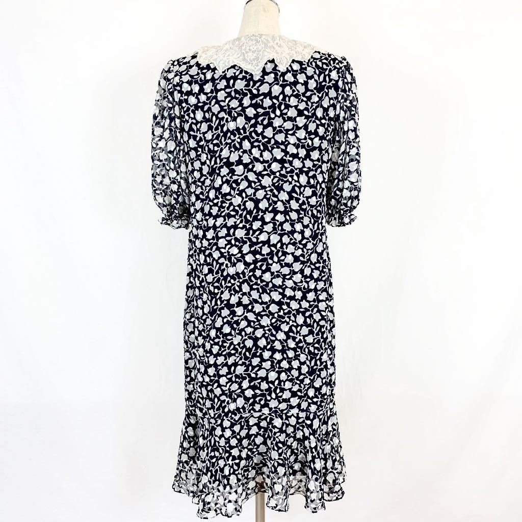 USED キミジマ KIMIJIMA ブティック♪昭和レトロ 透け感 花柄