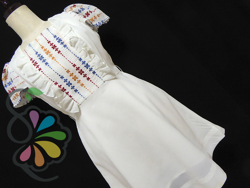 ビンテージ 古着 レトロポップ ガーリー 刺繍 フリル デザイン ワンピース 国産 昭和レトロ 衣装 ナチュラル ホワイト 白 メルヘン 乙女 夏 の落札情報詳細 ヤフオク落札価格情報 オークフリー スマートフォン版