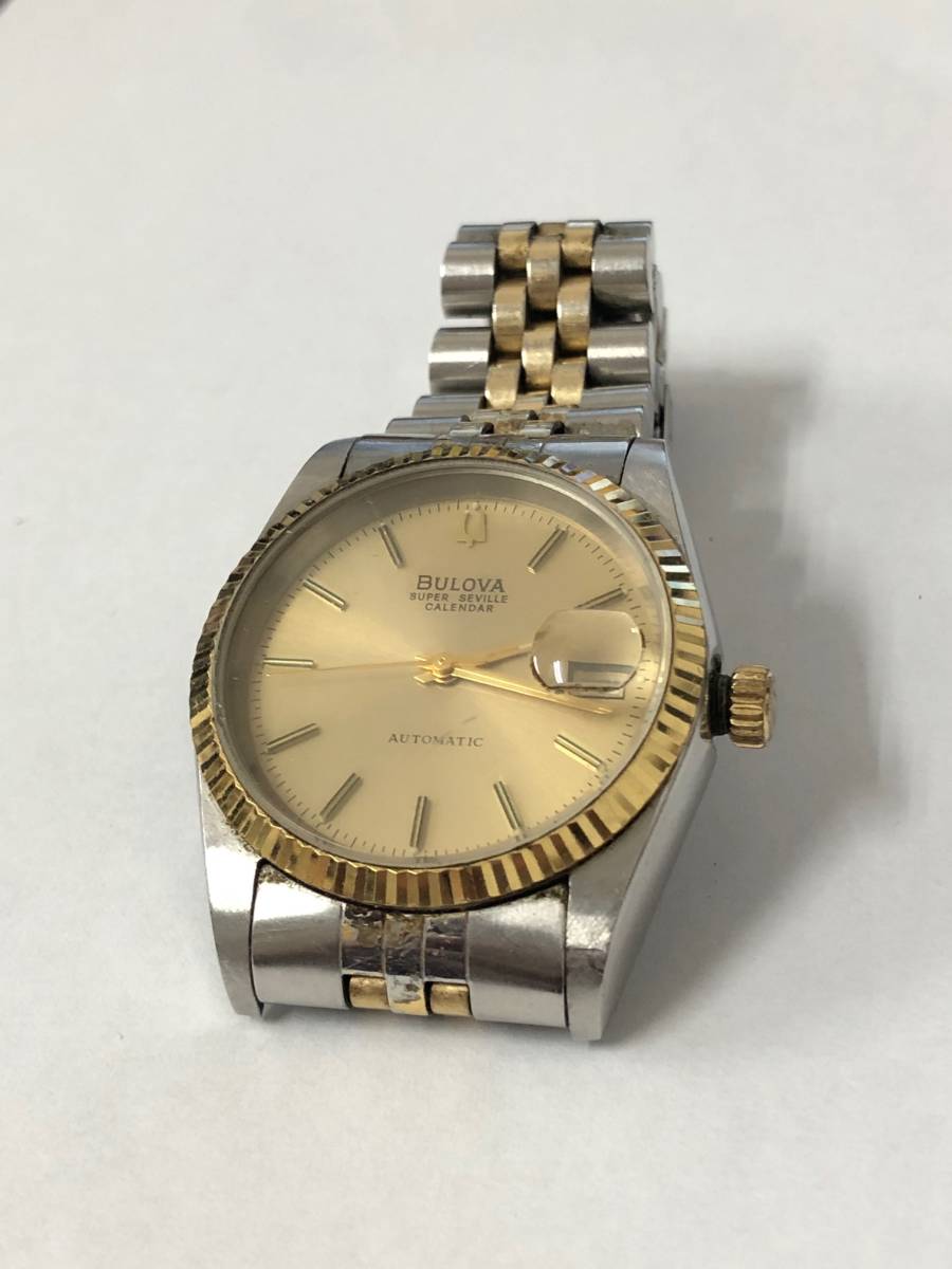 C-69M 稼働品 BULOVA ブローバ super seville スーパーセビル デイト 自動巻き ゴールド×シルバー系 コンビ 腕時計 メンズ の落札情報詳細| ヤフオク落札価格情報 オークフリー・スマートフォン版 C-69M 稼働品 BULOVA ブローバ super seville スーパーセビル デイト 自動巻き ゴールド×シルバー系 コンビ 腕時計 メンズ の落札情報詳細| ヤフオク落札価格情報 オークフリー・スマートフォン版