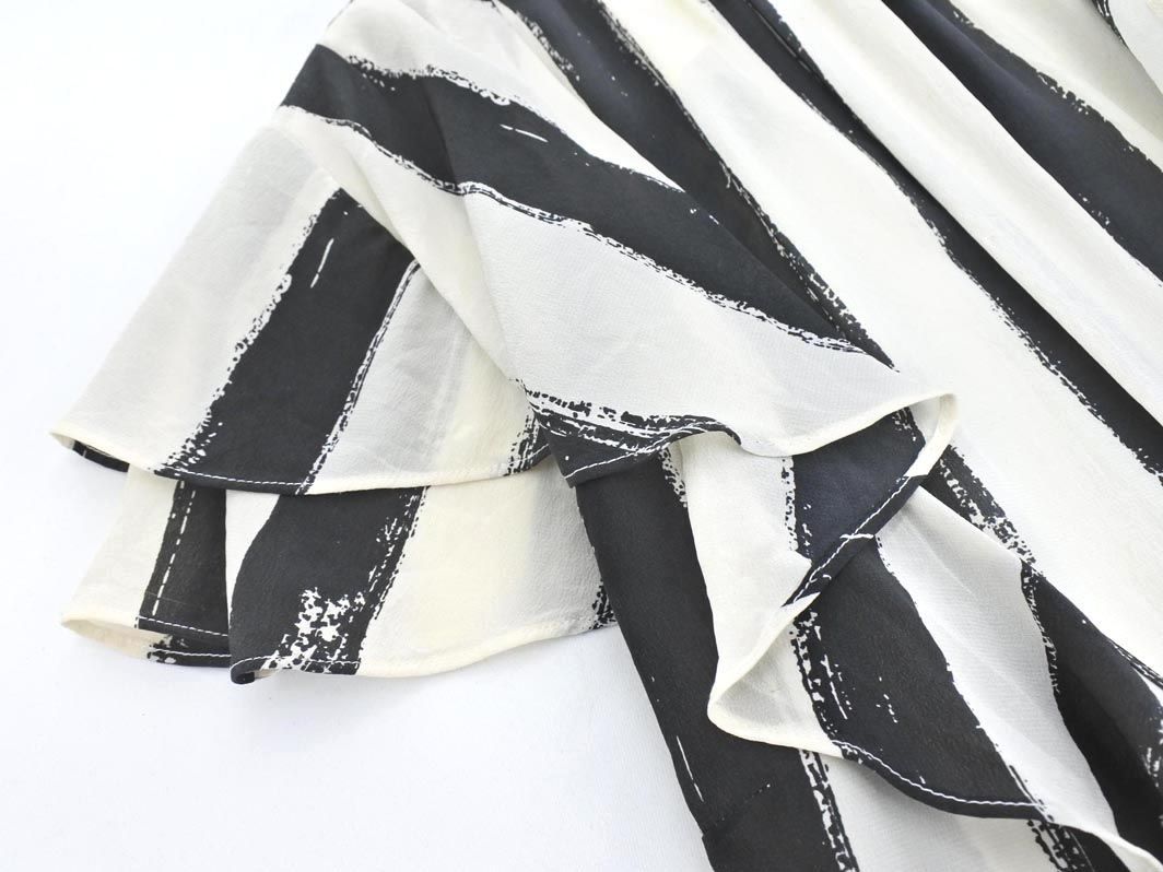 ネコポスok Banana Republic バナナリパブリック ストライプ フリル カシュクール ワンピース Size2 白ｘ黒 Agb4 の落札情報詳細 ヤフオク落札価格情報 オークフリー スマートフォン版