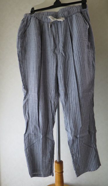 新品 Line Plus 接触冷感パンツ レディースll しまむら Linen Fabric ストライプ の落札情報詳細 ヤフオク落札価格情報 オークフリー スマートフォン版