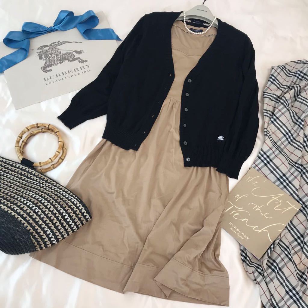 美品 バーバリー 大きいサイズ 44 46 13号 15号 Xl 3l シルキーコットンロングワンピース 黒カーディガン Burberry コーデセット 秋にも の落札情報詳細 ヤフオク落札価格情報 オークフリー スマートフォン版