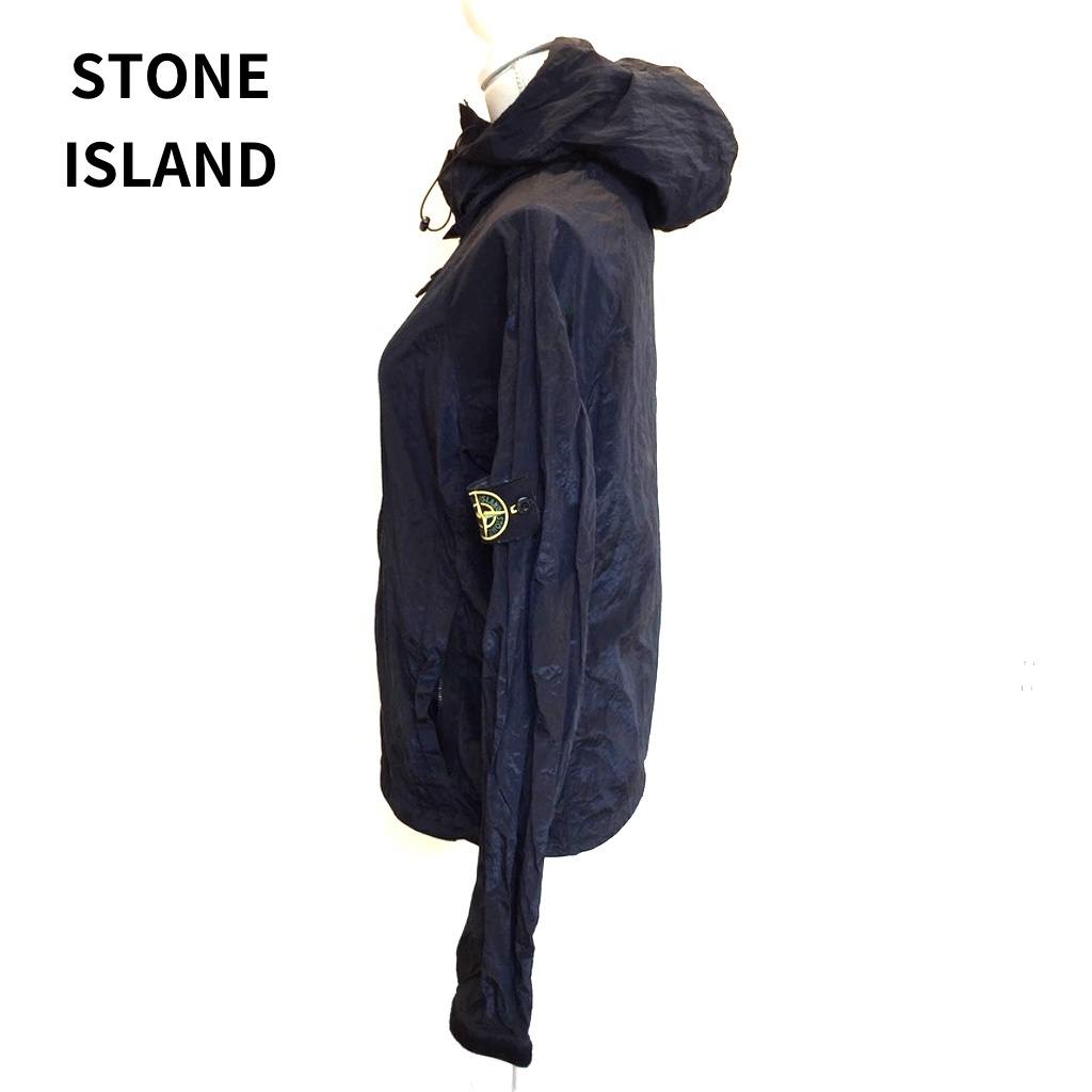 Stone  ネイビー　ナイロンコート　ガーメント　L 即決】国内正規品 STONE ISLAND ストーンアイランド ガーメントダイ