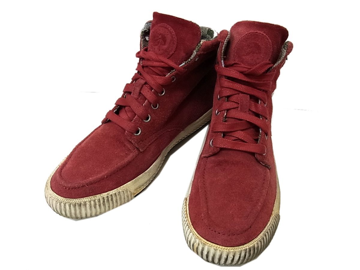 1円 ディーゼル ハイカットスニーカー レザーシューズ スウェード レッド 靴 メンズ カジュアルシューズ Diesel の落札情報詳細 ヤフオク落札価格情報 オークフリー スマートフォン版