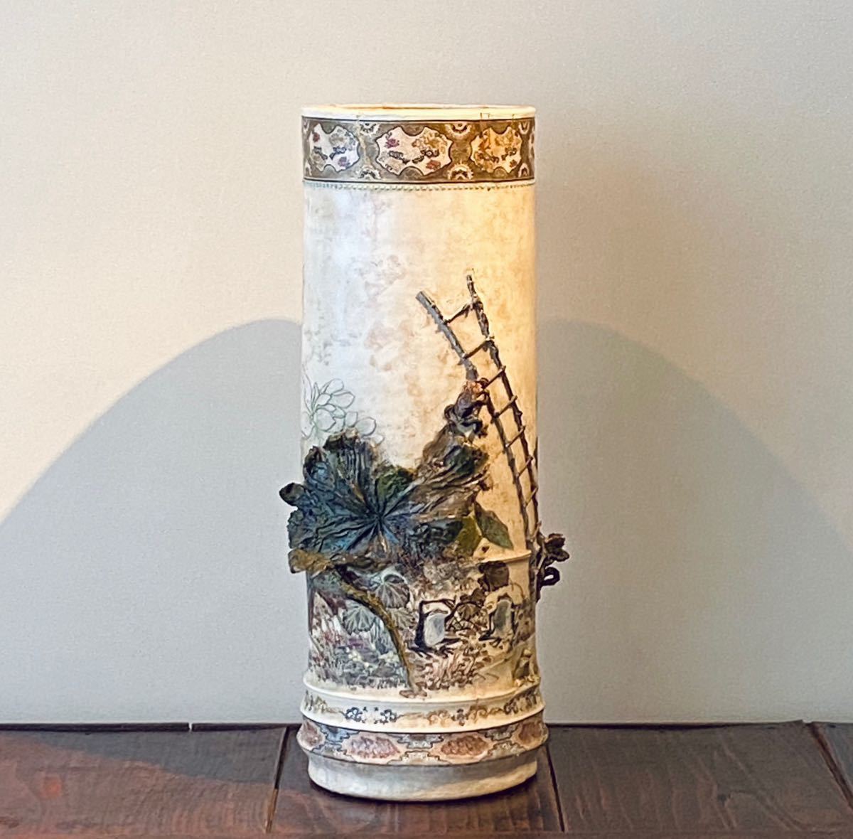 明治最高峰 薩摩焼 金襴手 玉山造 【山水風景図】コーヒー（紅茶