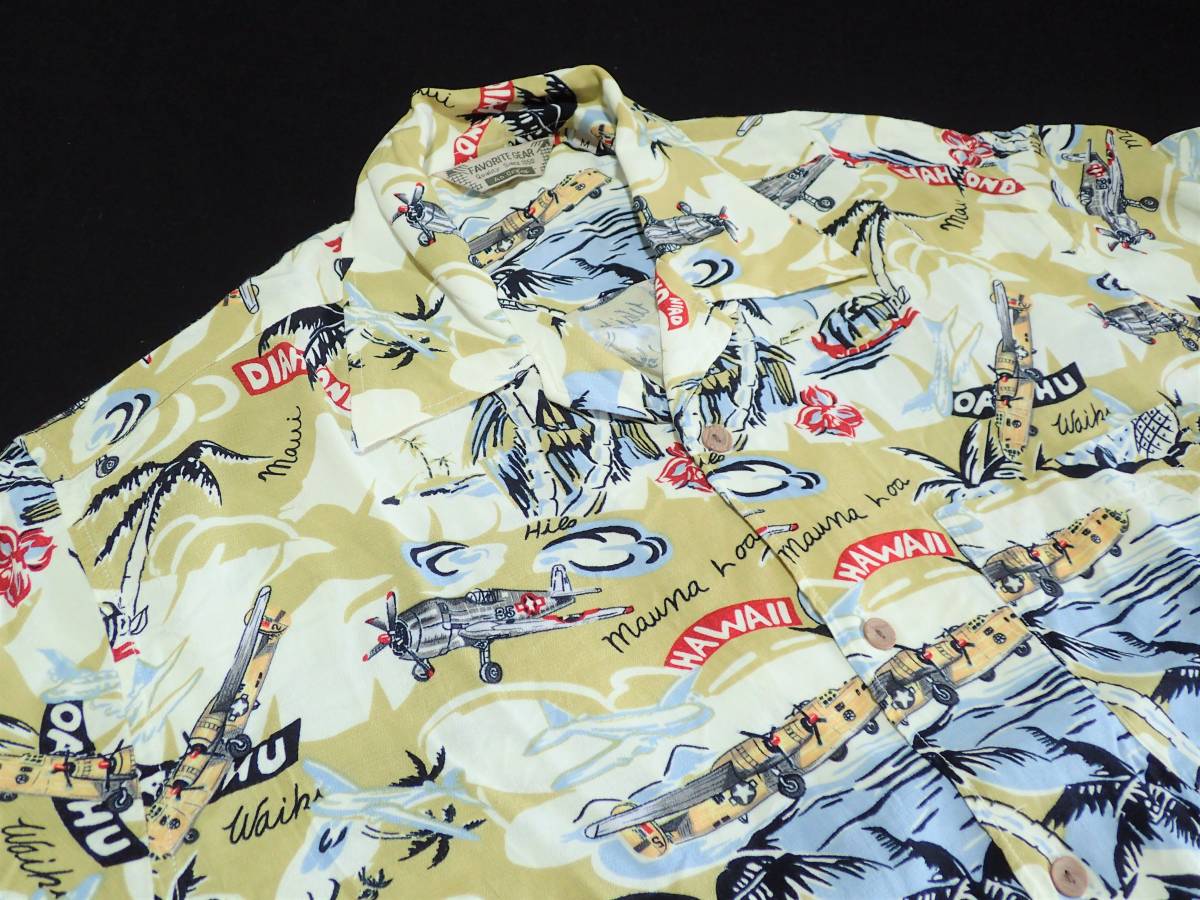 Favorite Gear 飛行機 戦闘機 ハワイアン メンズ アロハシャツ レーヨン素材 Mサイズ の落札情報詳細 ヤフオク落札価格情報 オーク フリー スマートフォン版