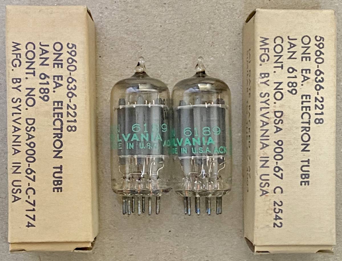 新品】□NEW13306□ SYLVANIA 6189 (12AU7互換) 新品元箱入2本セット