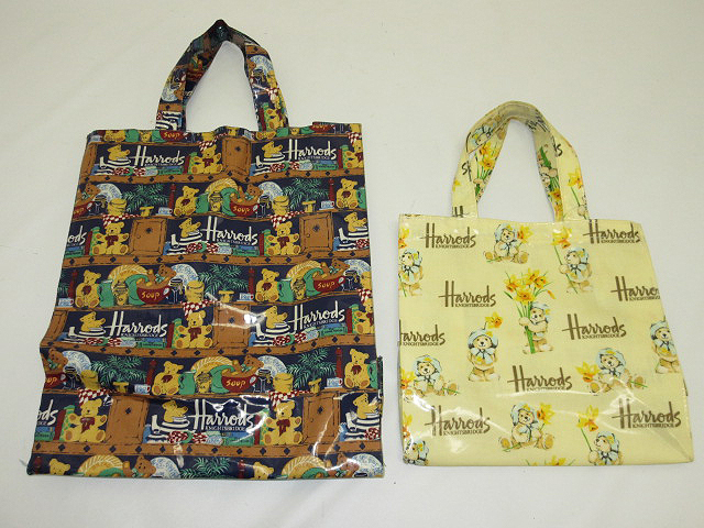 Se0379 ハロッズ トートバッグ2点セット テディベア ブルー イエロー Harrods くま クマ柄 熊 鞄 エコバッグ イギリス の落札情報詳細 ヤフオク落札価格情報 オークフリー スマートフォン版