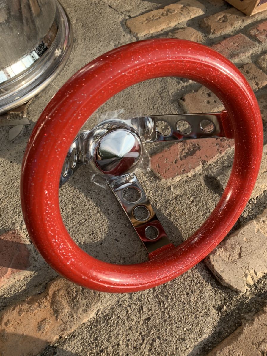 ステアリング レッド 35cm未使用 USDM JDM シビック ZN8 ZN6 ステアリング レッド 35cm未使用 USDM JDM シビック ZN8 ZN6