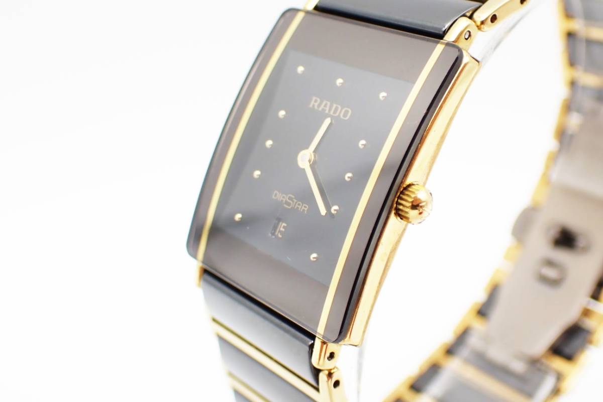 ラドー ダイヤスター クォーツ メンズ 腕時計 コンビ 1P入り黒文字盤