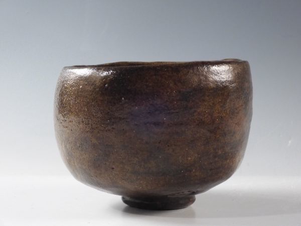 平安 閑庵 造 飴釉 楽 茶碗 共布 共箱 付き