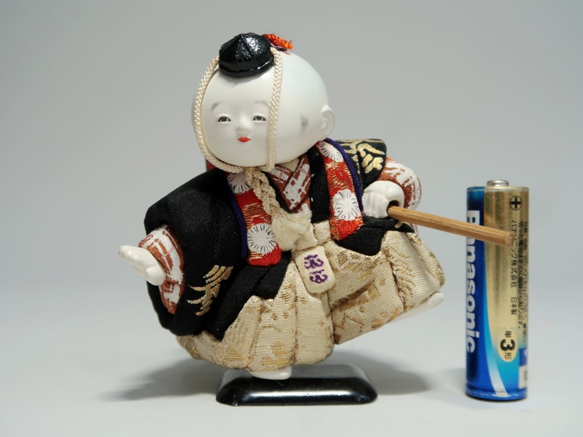 □木目込み人形03 吉野喜代二 狂言・山伏 共箱付属□古い日本人形/台座