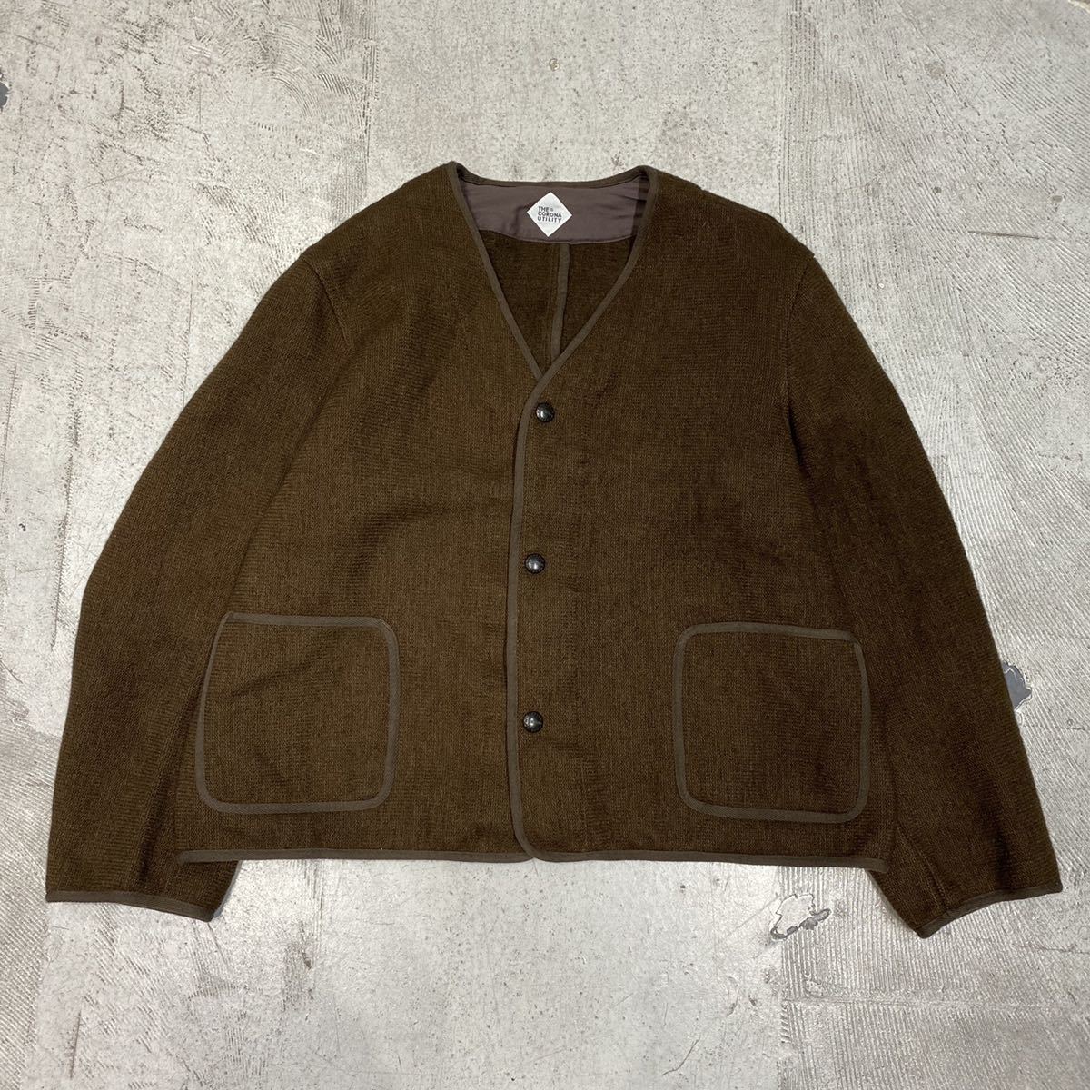 19aw CORONA コロナ CARDIGAN JACKET ビーチクロス ワーク カーディガン ジャケット BEACH CLOTH BROWN KHAKI HEATHER size L