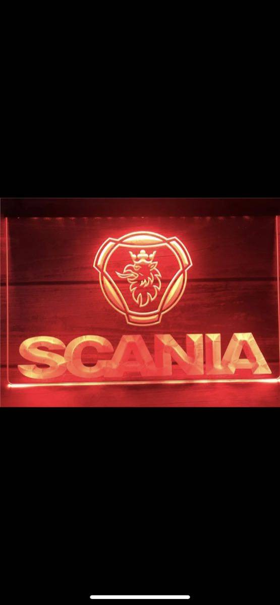 新品】☆SCANIA☆ スカニア LED アクリル 看板 レッド トラック野郎