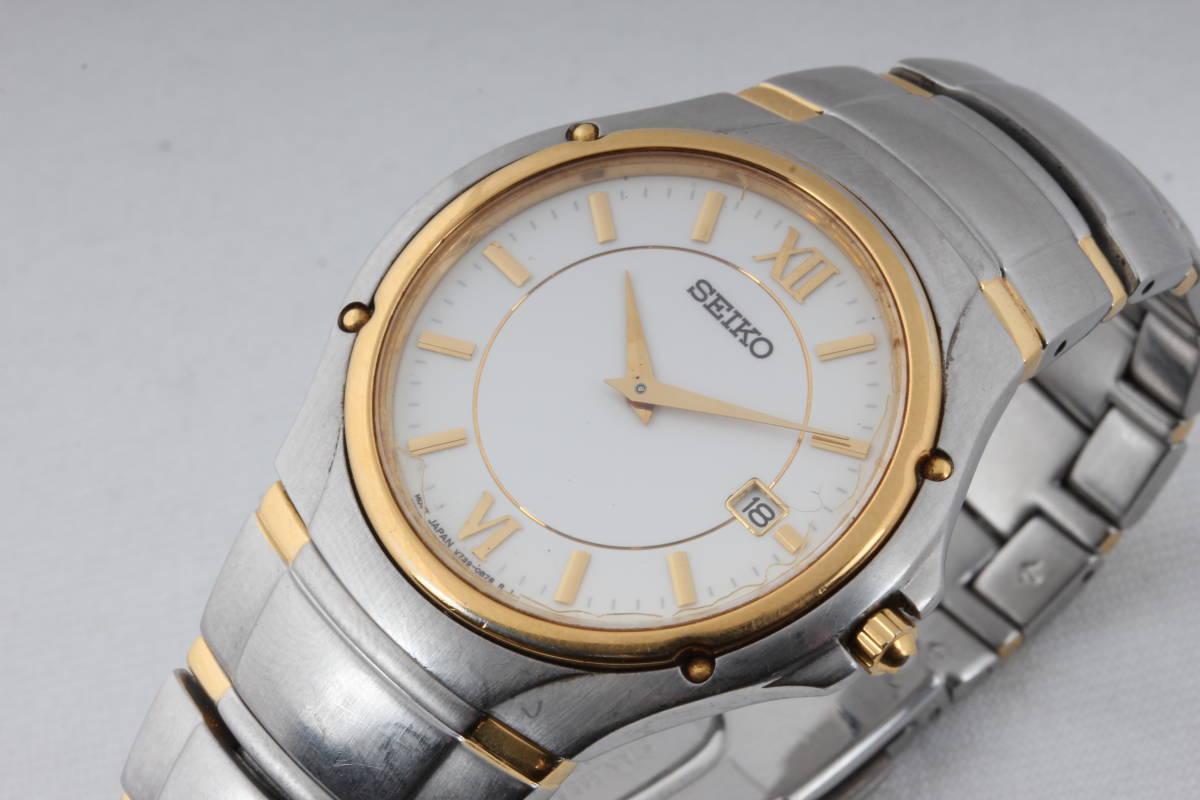SEIKO セイコー メンズ クォーツ コンビ 稼働品 V739-0B30（N03960）の