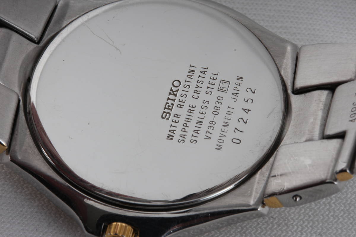 SEIKO セイコー メンズ クォーツ コンビ 稼働品 V739-0B30（N03960）の