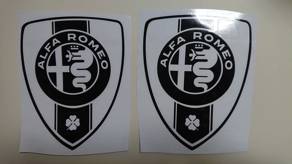 新品 1セットのみ アルファロメオ 現行ロゴタイプ 切り抜きタイプ 盾形ステッカー 左右分セット 本体色 ブラック の落札情報詳細 ヤフオク落札価格情報 オークフリー スマートフォン版