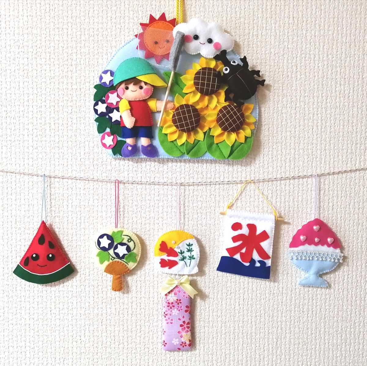 ☆夏祭り・水引・団扇・ミニチュア・着物・宝来鈴・吊るし飾り・シマエナガ・リボン☆ ☆夏祭り・水引・団扇・ミニチュア・着物・宝来鈴・吊るし飾り