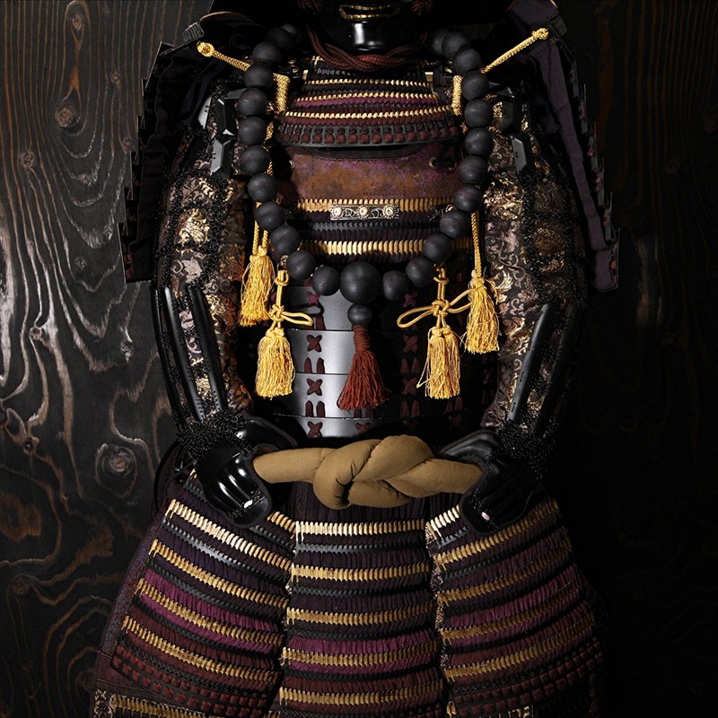 等身大 甲冑 鎧兜 胴 面頬 天然 木製 大玉 首掛け 数珠 検／本多