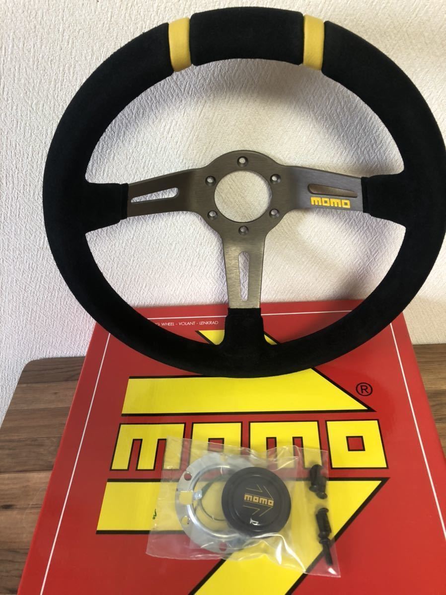 新品】【新品未使用】momo ステアリング 33Φ 330mm ブラックスエード