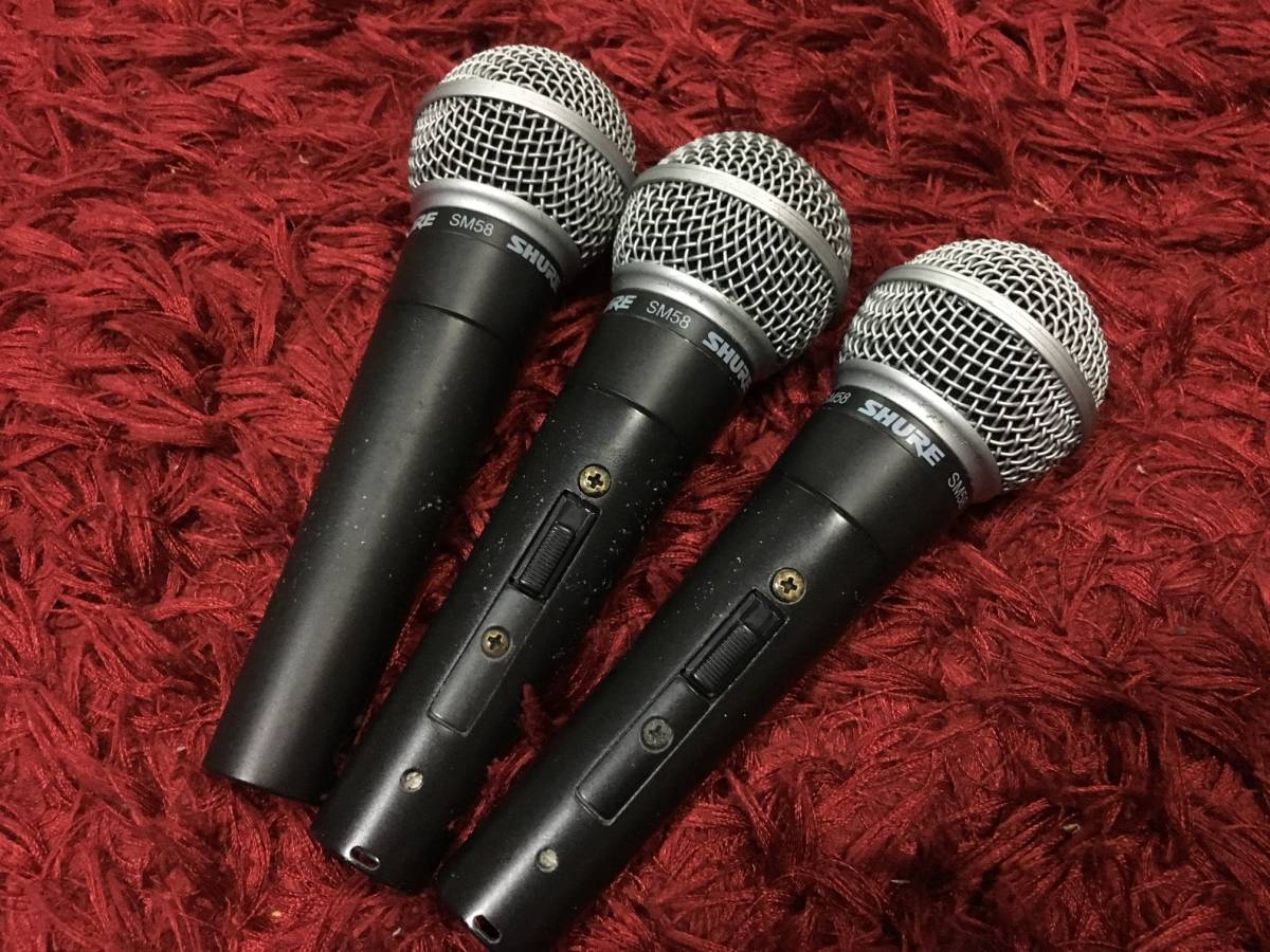 注目ショップ SHURE 3本まとめ売り マイク SM58 - レコーディング/PA機器