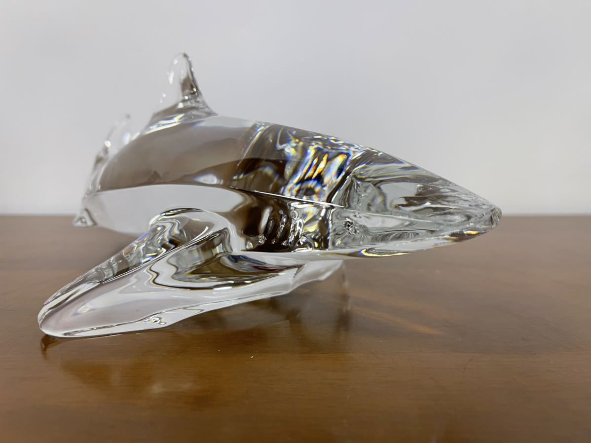 美品】Baccarat バカラ シャーク フィギュリン クリスタルガラス 置物