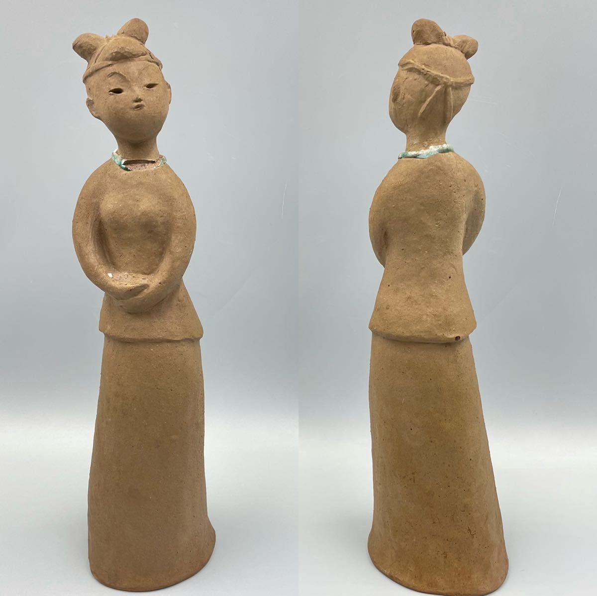 常滑焼の置物(作家物) 井上ひろじ作常滑焼土人形