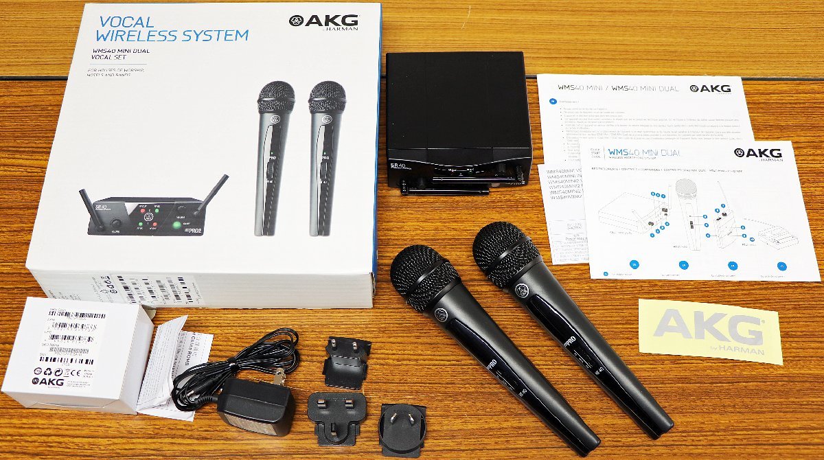 【やや傷や汚れあり】S 中古品 ボーカル ワイヤレスシステム WMS40 MINI DUAL VOCAL SET AKG/HARMAN