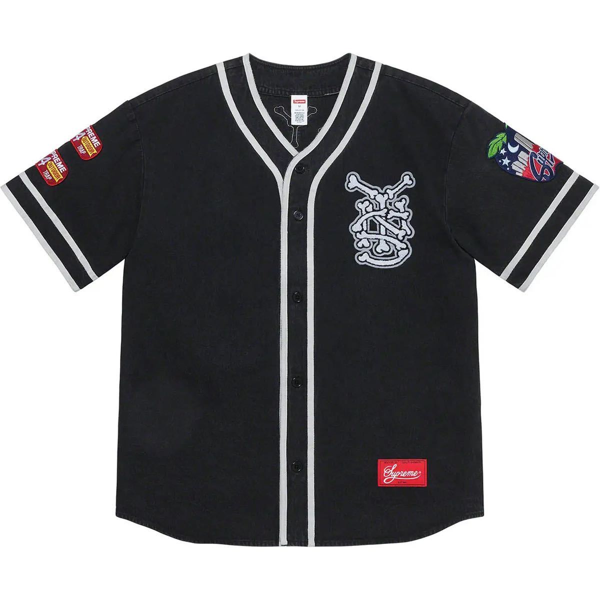 Patches Baseball Jersey Denim
