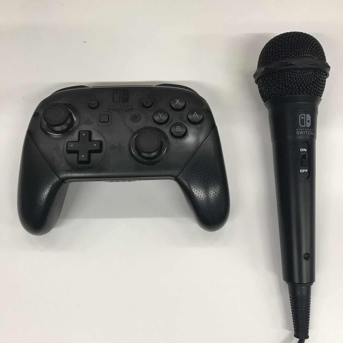【やや傷や汚れあり】K9/ 【現状品】任天堂 Nintendo Switch Proコントローラー + HORI カラオケマイク for