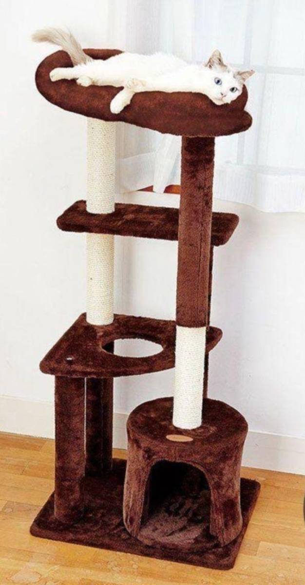 新品】遊園地 ペット用品 ペットグッズ 二段 キャットハウス 運動不足 ...